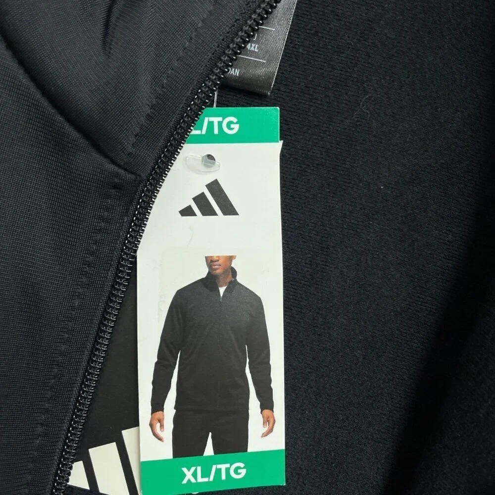 NEW Adidas Tricot  Men's XL Black Full-Zip Track Jacket G1557